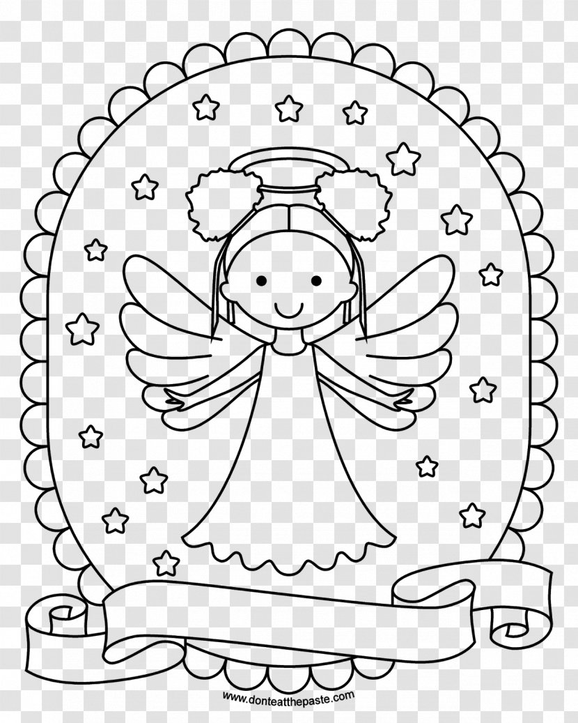 Coloring Book Printing Black And White - Tree - Angel Watercolor Transparent PNG