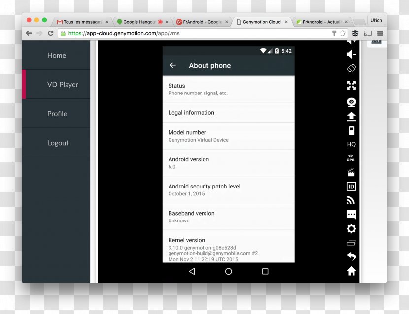 Genymobile SAS Screenshot Android Computer Program - Technology - Captured Transparent PNG