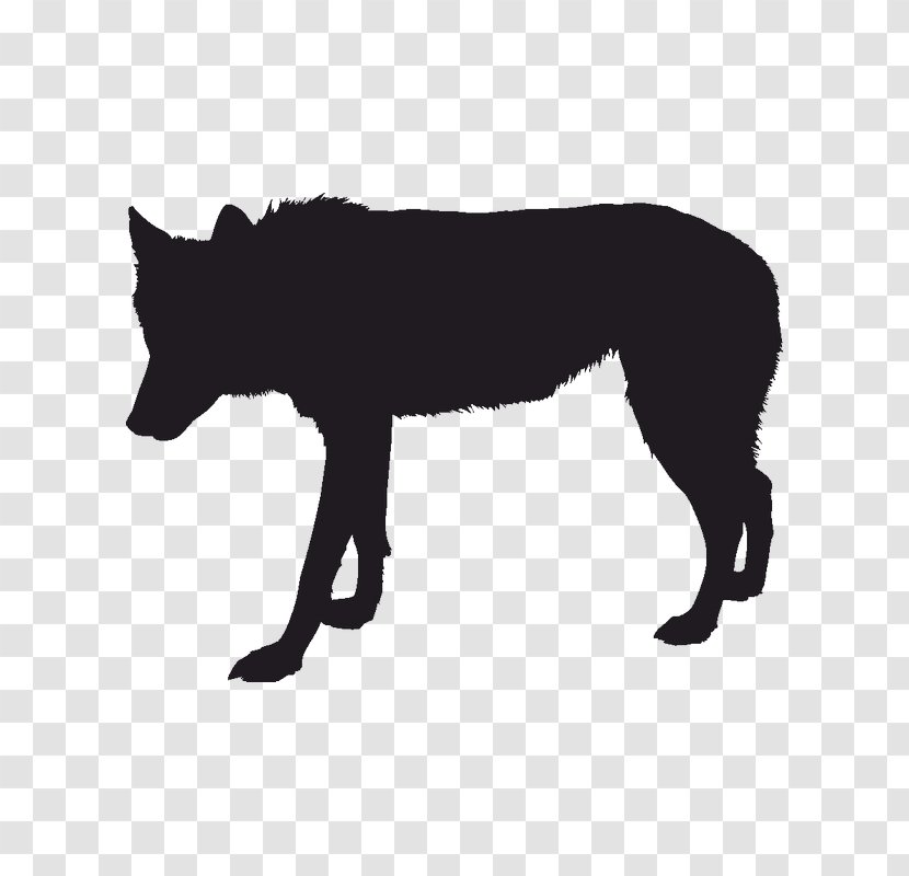 Gray Wolf Silhouette Black Drawing - Dog Like Mammal Transparent PNG