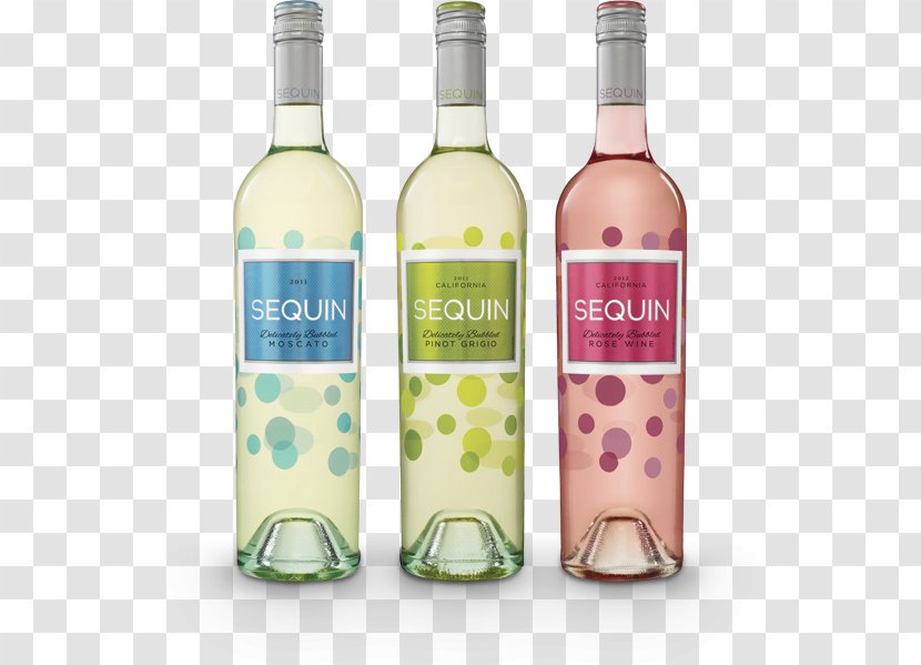 Liqueur White Wine Glass Bottle - Polka Dot Transparent PNG