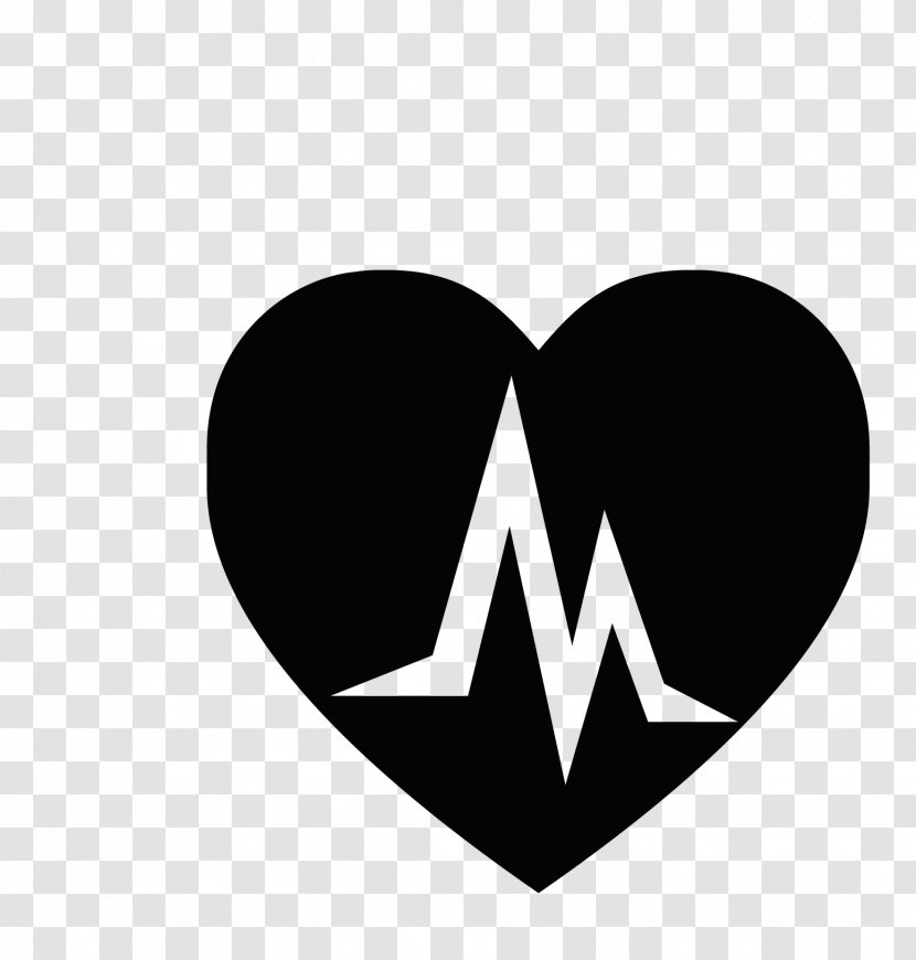 Logo Heart Electrocardiography Black - Plane Shaped ECG Transparent PNG
