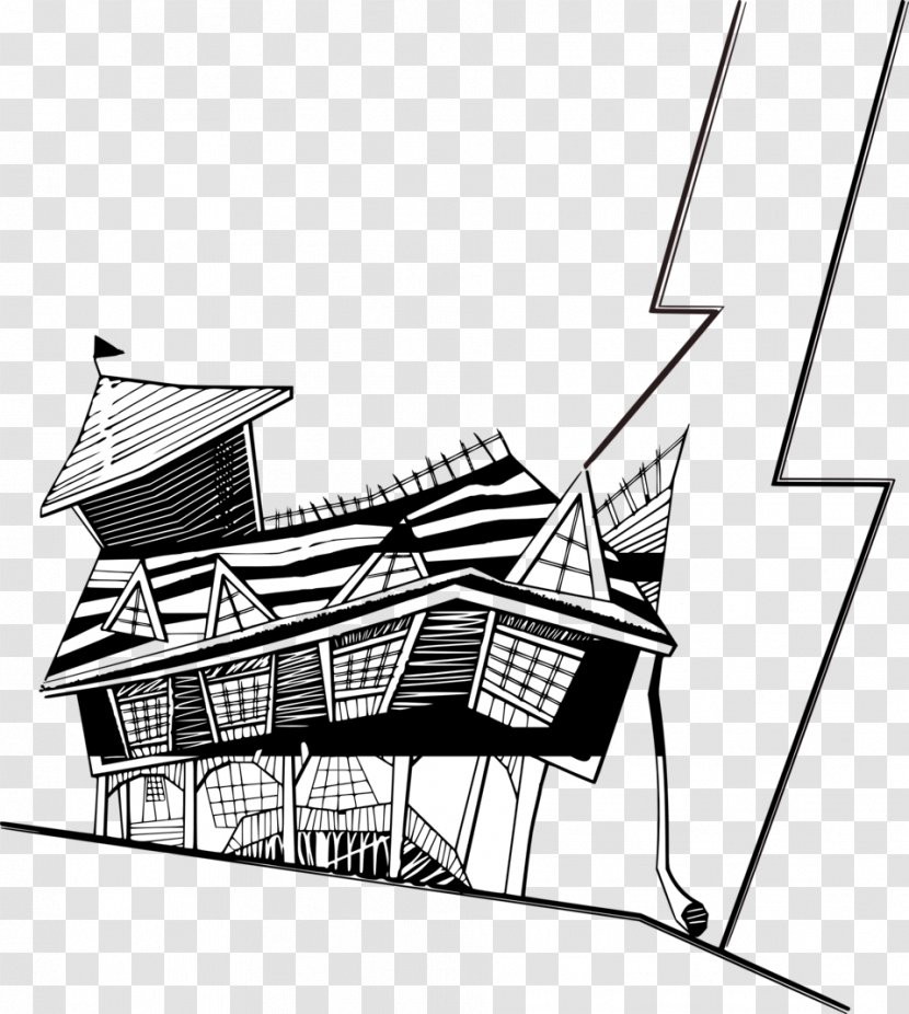 Vector Graphics Clip Art Drawing Comics Image - Black And White - House Transparent PNG