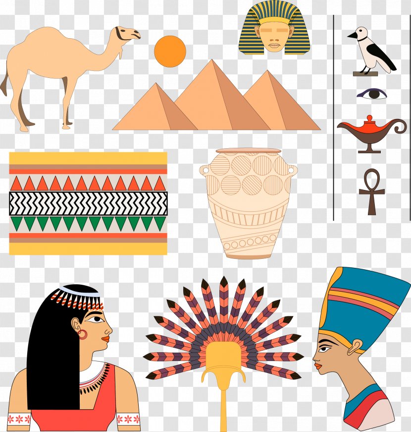 Great Sphinx Of Giza Egyptian Pyramids Ancient Egypt Illustration - Vector Hand Painted Elements Transparent PNG
