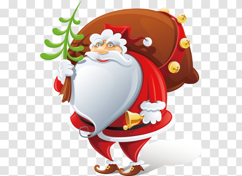 Santa Claus Reindeer Christmas Silhouette Illustration - Gift Transparent PNG