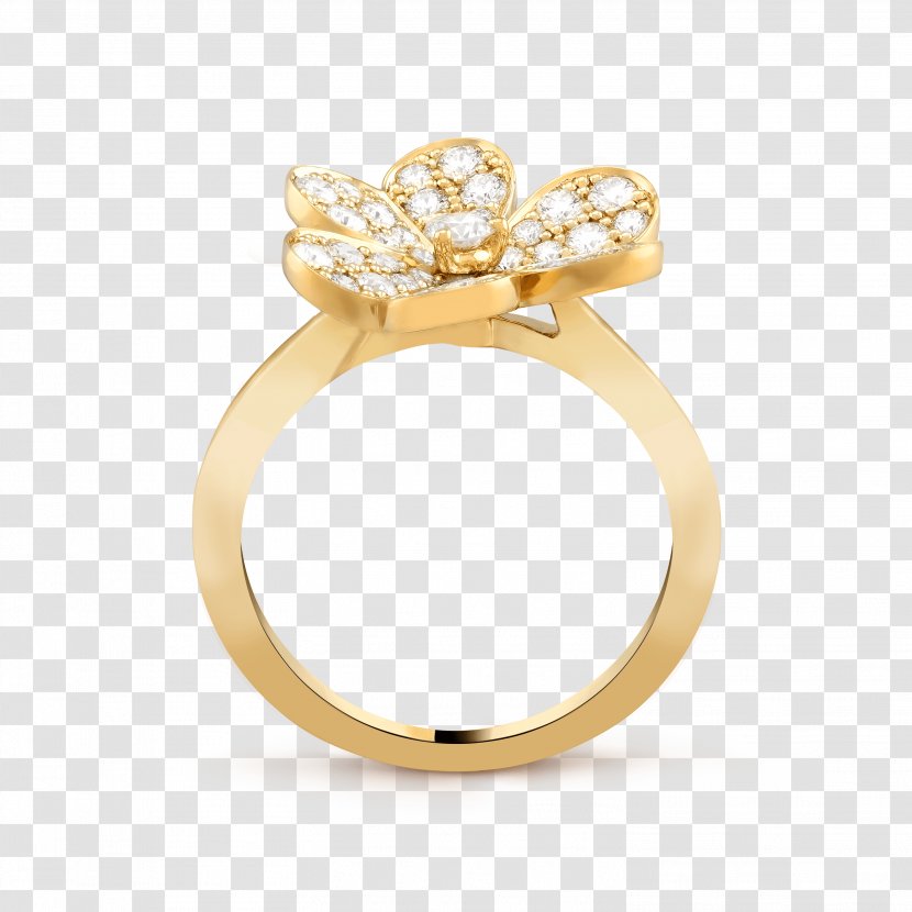Van Cleef & Arpels Ring Flower Gold Jewellery - Body Jewelry - Model Transparent PNG