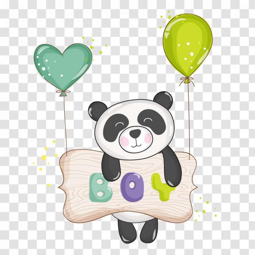 Giant Panda Infant Illustration - Balloon - Cartoon Transparent PNG