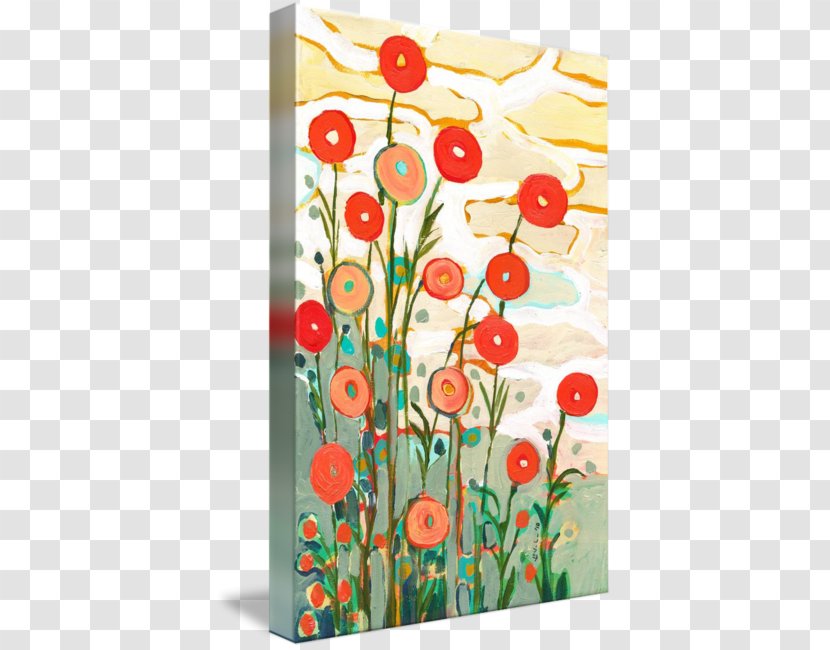 Floral Design Poppies Painting Acrylic Paint Canvas Print - Desert Sky Transparent PNG