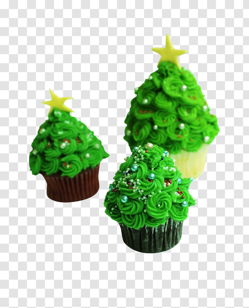 Holiday Cupcakes Icing Christmas Cake Transparent PNG