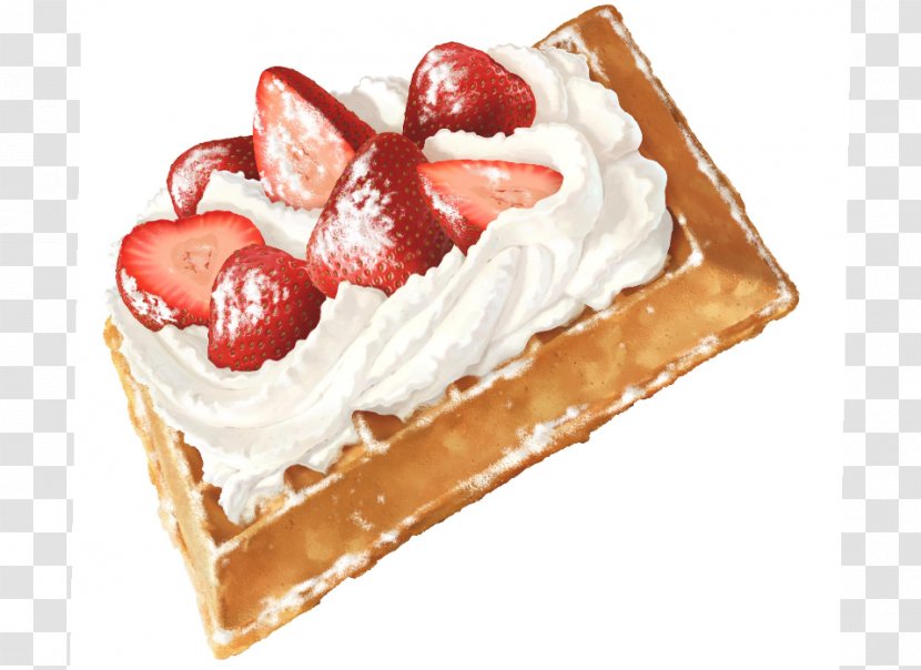Belgian Waffle Strawberry Pie Cuisine Sweetness - Toppings Transparent PNG