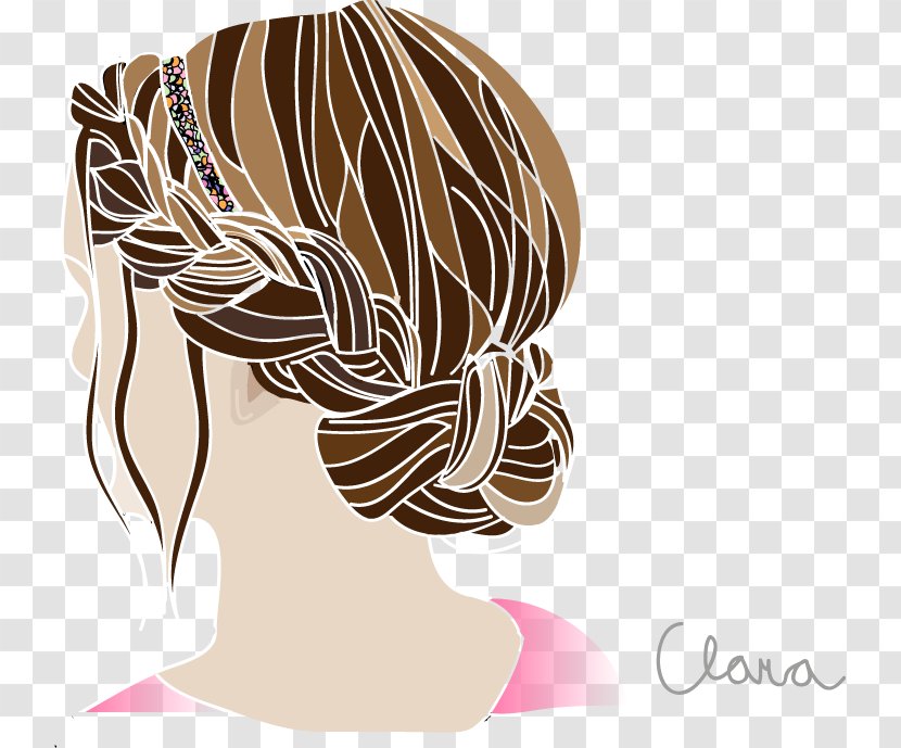 Illustration Long Hair Drawing Braid Illustrator - Forehead Transparent PNG