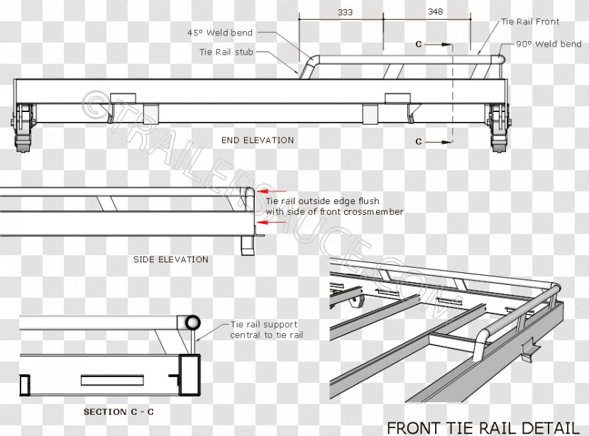 Technical Drawing Engineering Diagram Product Design - Railing Detail Transparent PNG