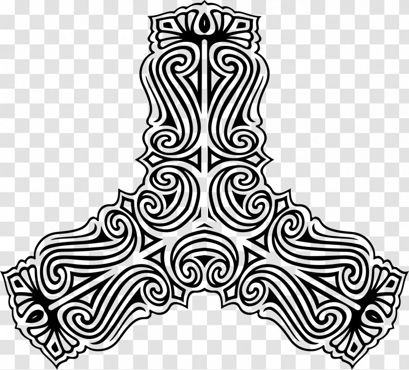 Line Art Ornament Black And White - Symmetry - Floral Ornate Transparent PNG