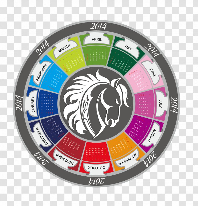 Calendar Royalty-free - Vector Year Of The Horse Disc Transparent PNG
