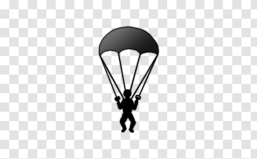 Parachute Parachuting Clip Art - Black And White - Skydiving Clipart Transparent PNG
