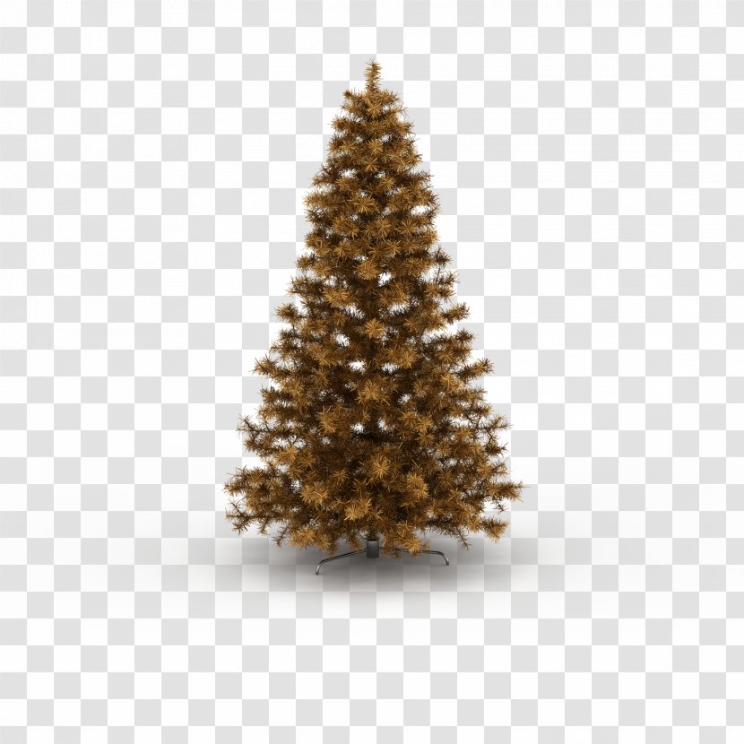 The Golden Christmas Tree - Conifer - Gold Stock Image Transparent PNG