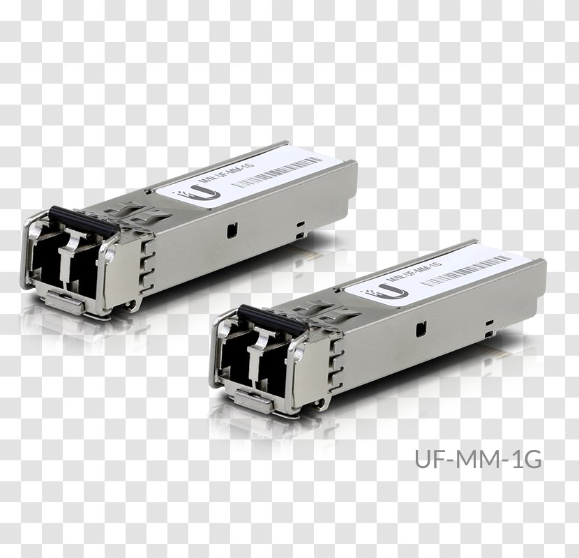 Small Form-factor Pluggable Transceiver Multi-mode Optical Fiber Ubiquiti U Multi-Mode Networks Single-mode - Gigabit Transparent PNG