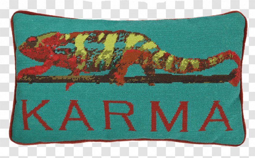 Throw Pillows Cushion Needlepoint Karma Chameleon - Needlework - Suitcase Handpainted Transparent PNG