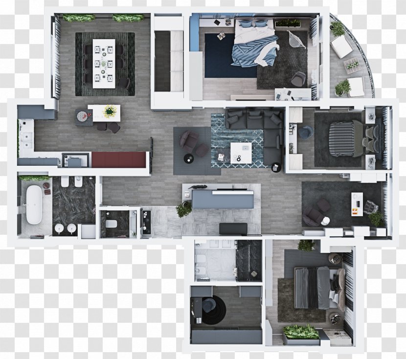 House Plan Apartment Floor - Storey Transparent PNG