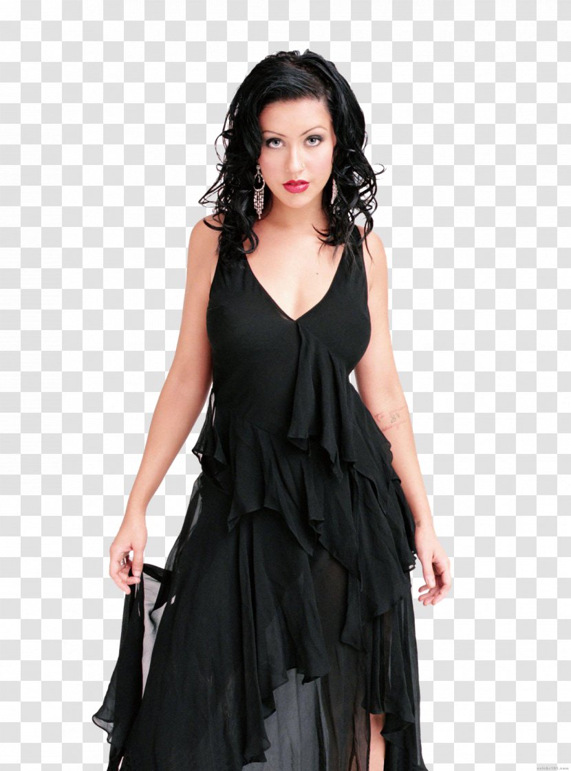 Christina Aguilera Stripped Beautiful Black Hair Model - Tree Transparent PNG