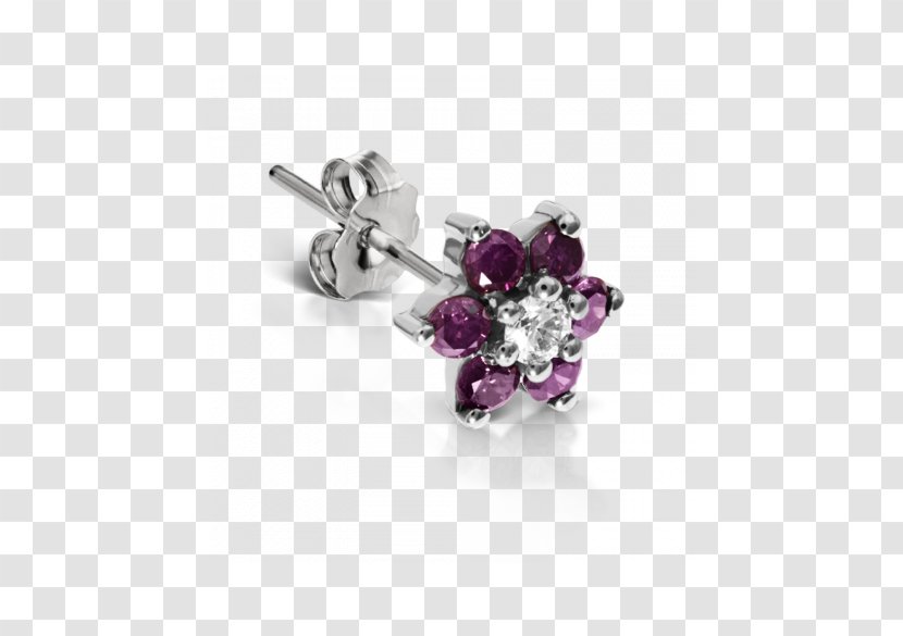 Diamond Amethyst Purple Jewellery Earring - Watercolor - Flower Earrings Transparent PNG