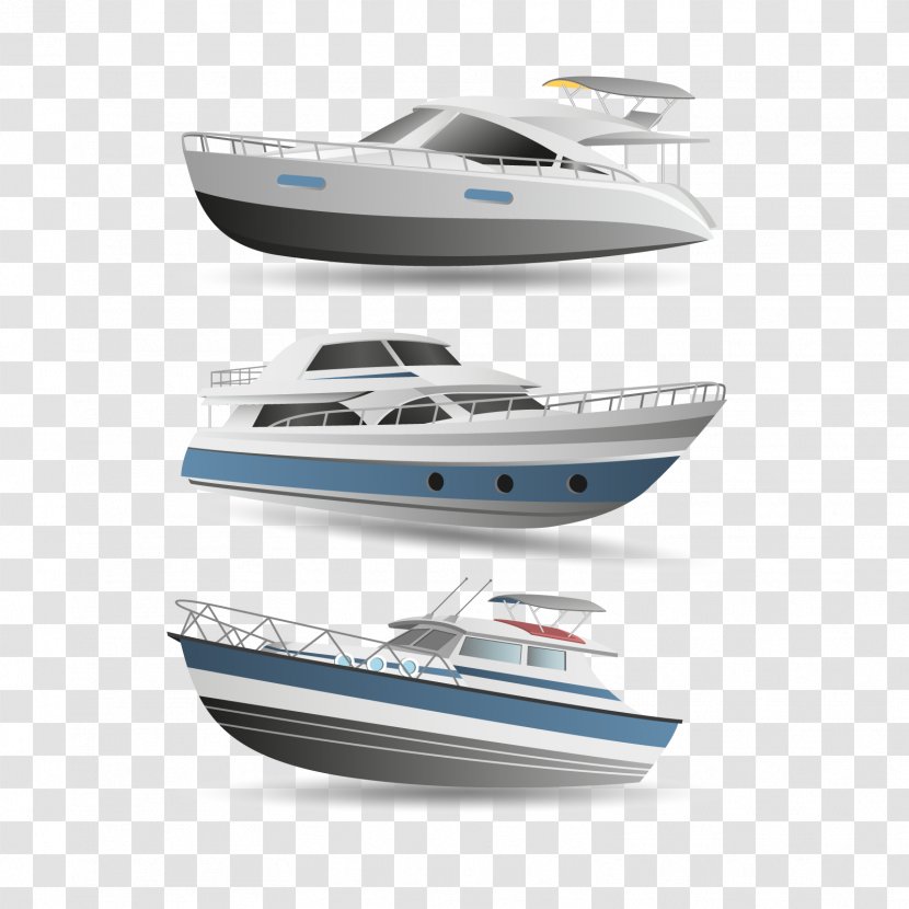 Luxury Yacht Motorboat - Vector Boat Transparent PNG
