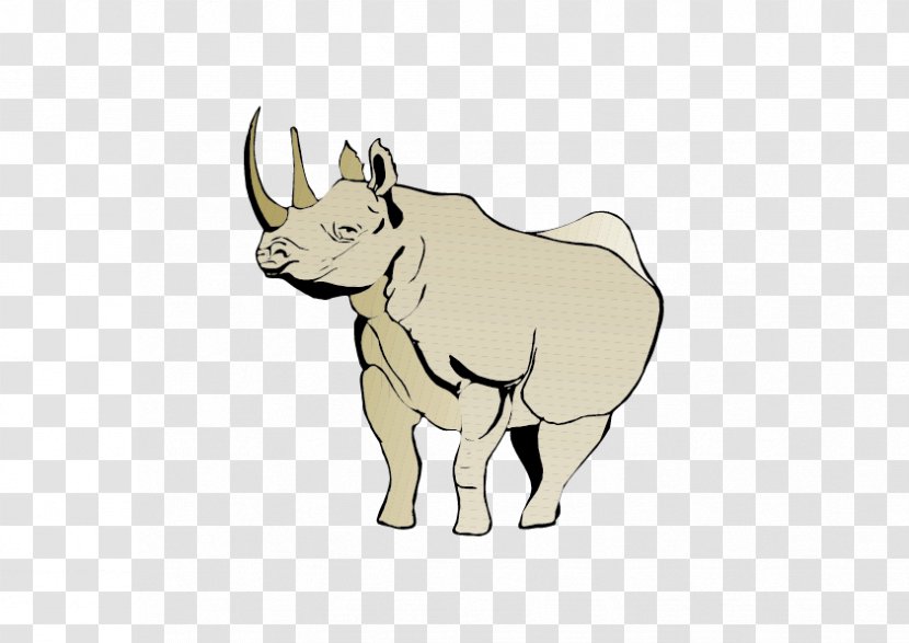 Rhinoceros Cartoon Cattle - Fictional Character - Rhino Transparent PNG