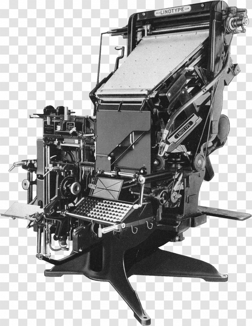 Linotype Machine Paper Typesetting Printing - Auto Part - Letterpress Transparent PNG