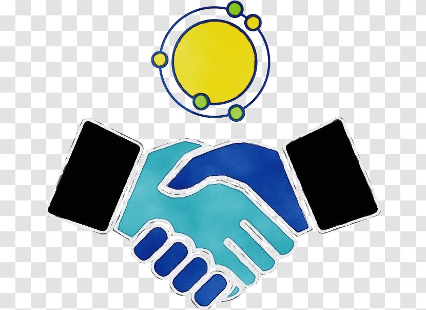 Handshake - Hand - Electric Blue Logo Transparent PNG