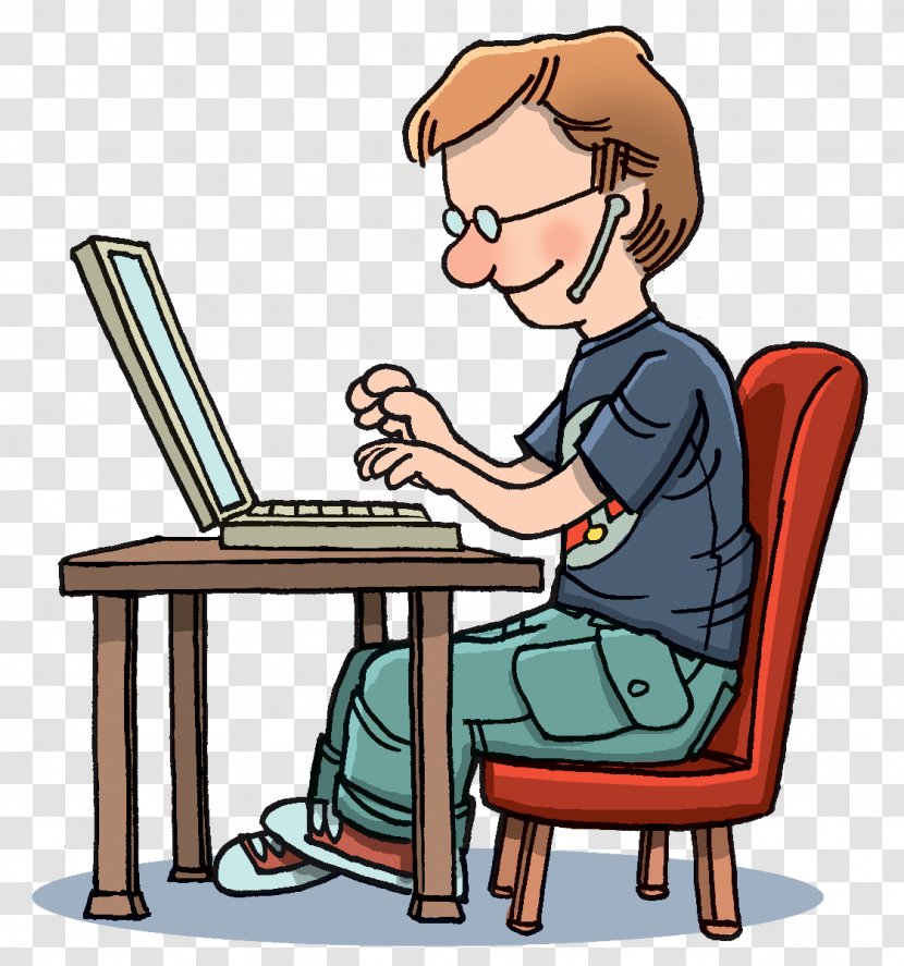 Cartoon Clip Art Sitting Furniture Reading - Table - Job Chair Transparent PNG