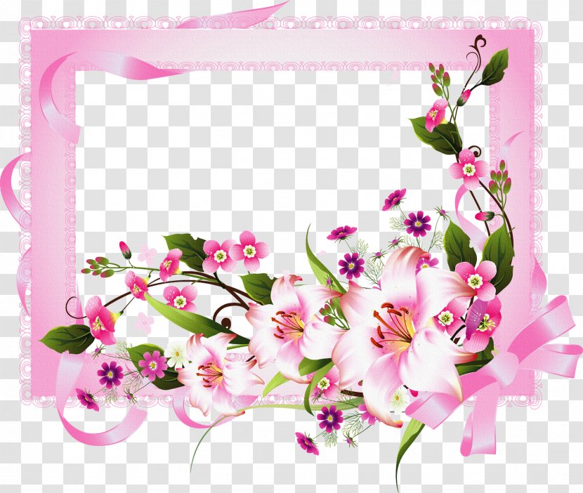 Picture Frames Flower Clip Art - Pink Transparent PNG
