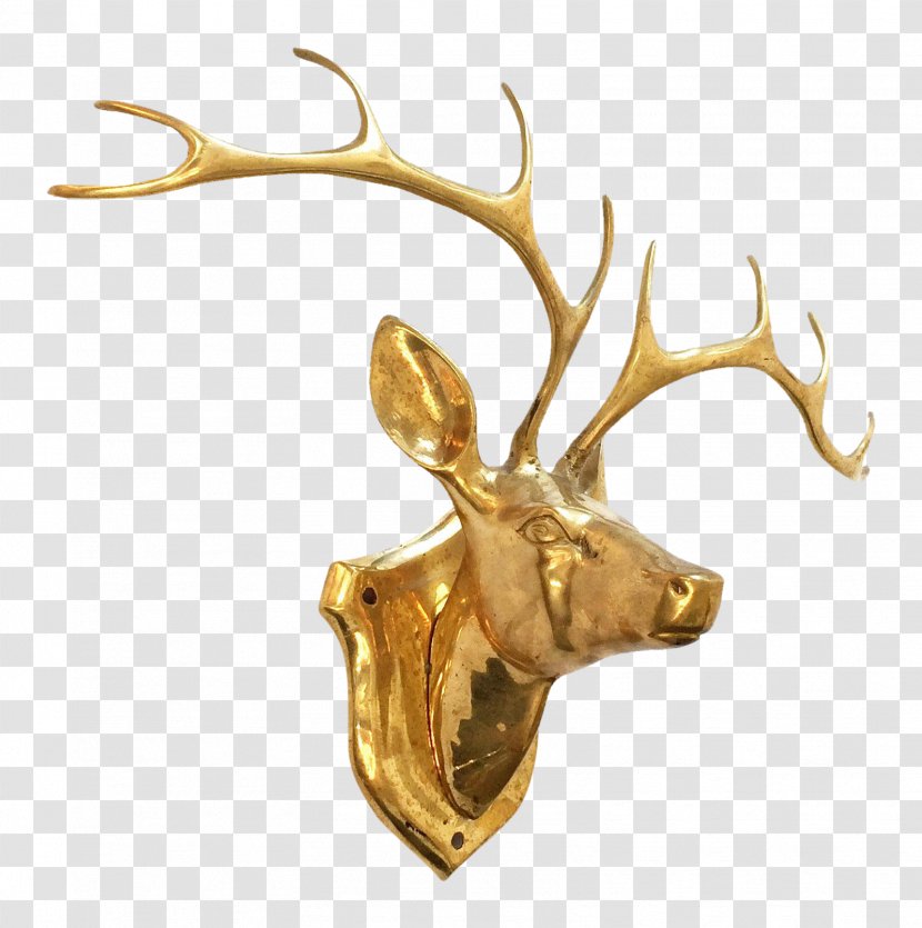 Reindeer Elk Antler Brass - Wall Transparent PNG