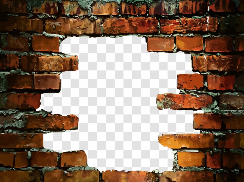 Stone Wall Brick Decal - Hole In A Transparent PNG