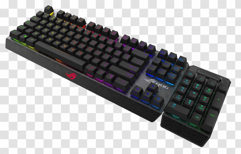 Computer Keyboard Laptop Mouse Republic Of Gamers ASUS - Numeric Keypad Transparent PNG