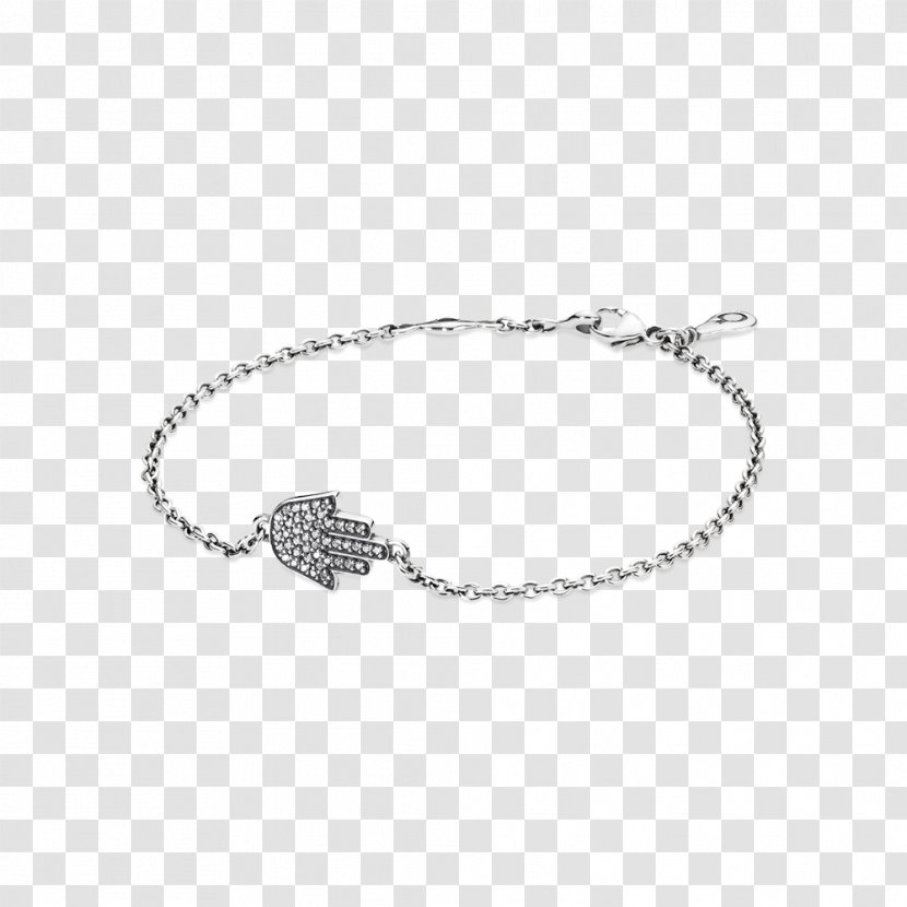 Pandora Cubic Zirconia Charm Bracelet Hamsa - Sterling Silver - Hand Transparent PNG