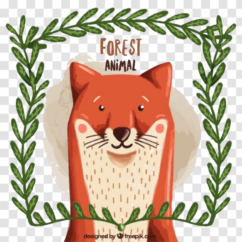 Fox Drawing - Dog Like Mammal - Tree Box Color Picture Material Transparent PNG