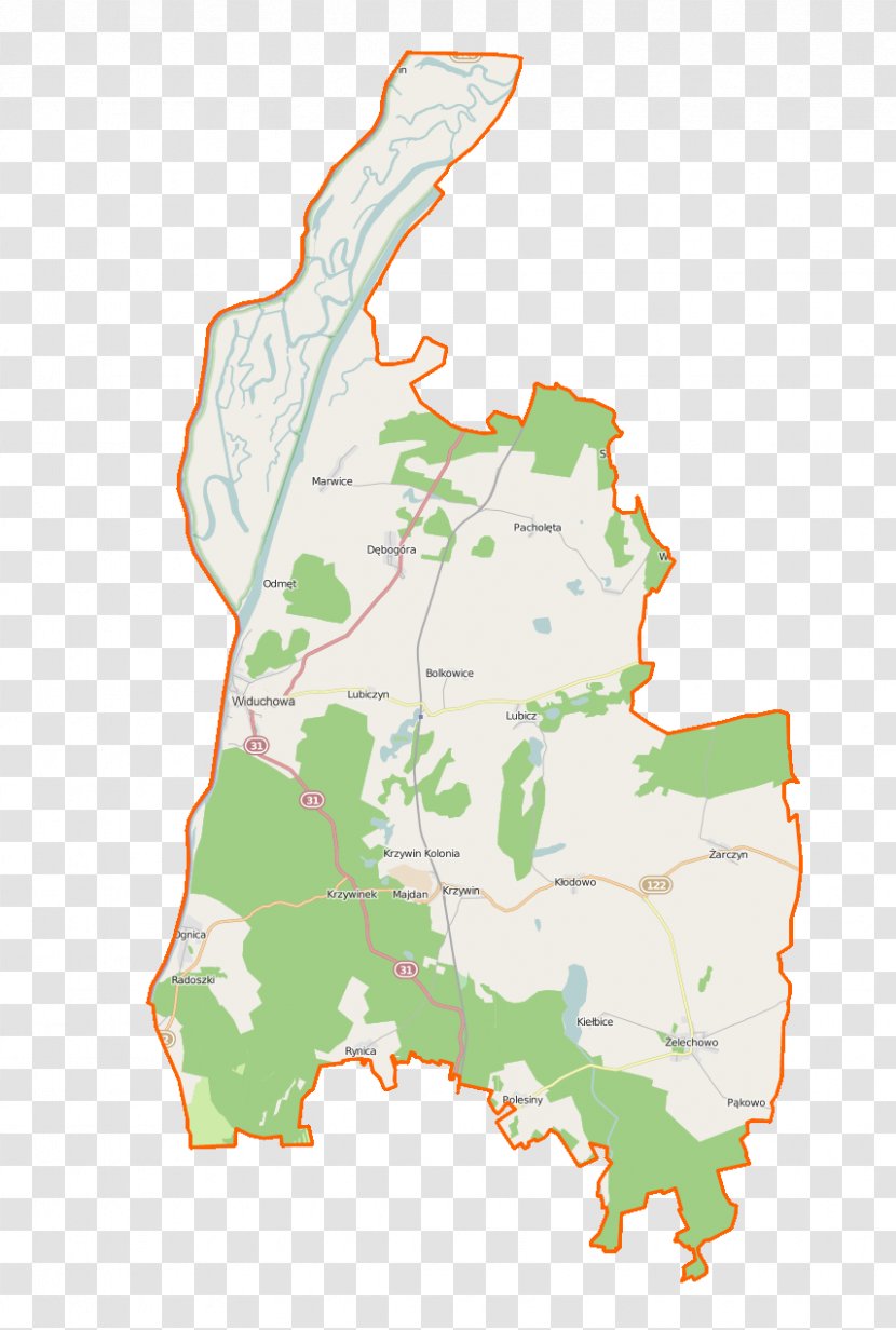 Widuchowa, West Pomeranian Voivodeship Lubicz, Bolkowice, Marwice, Ognica, Gmina Widuchowa - Map - Locator Transparent PNG