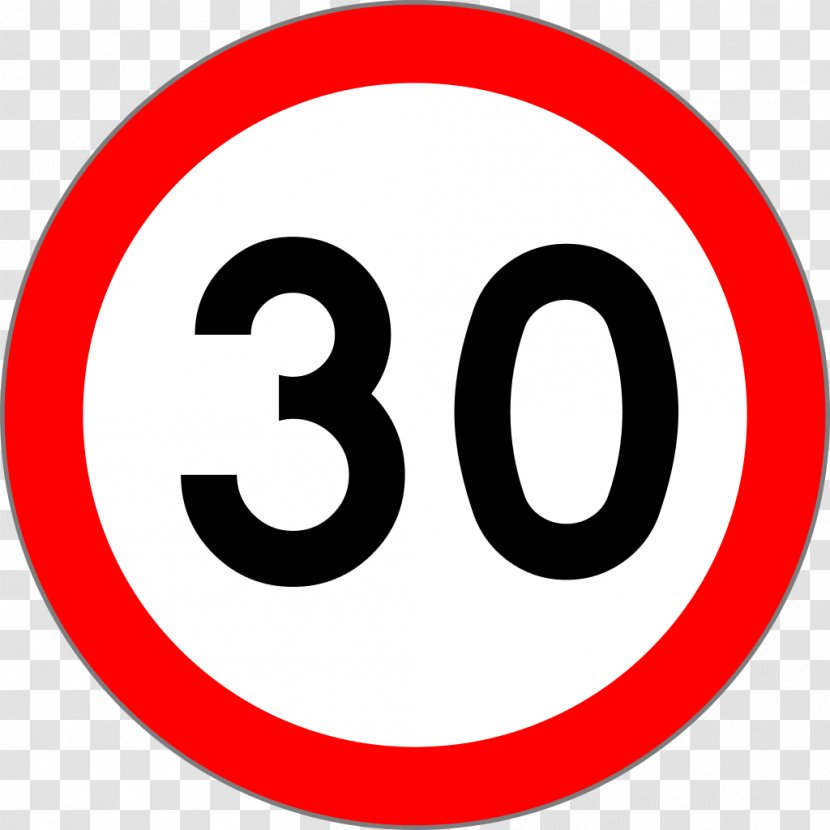 Traffic Sign Speed Limit Warning - Symbol - 30 Transparent PNG