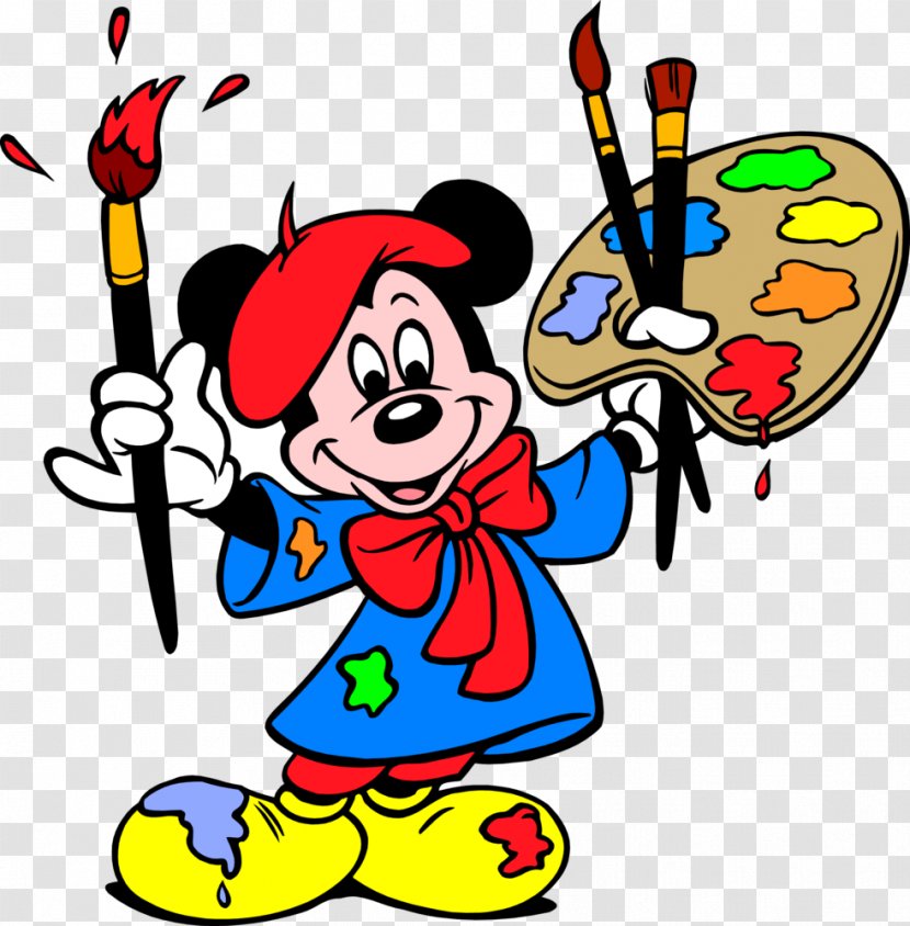 Mickey Mouse Minnie Paint Painting Clip Art - Painter - Cartoon Characters Transparent PNG