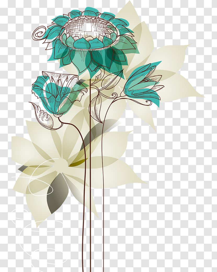 Flower Drawing Royalty-free Clip Art - Rose - Green Flowers Transparent PNG