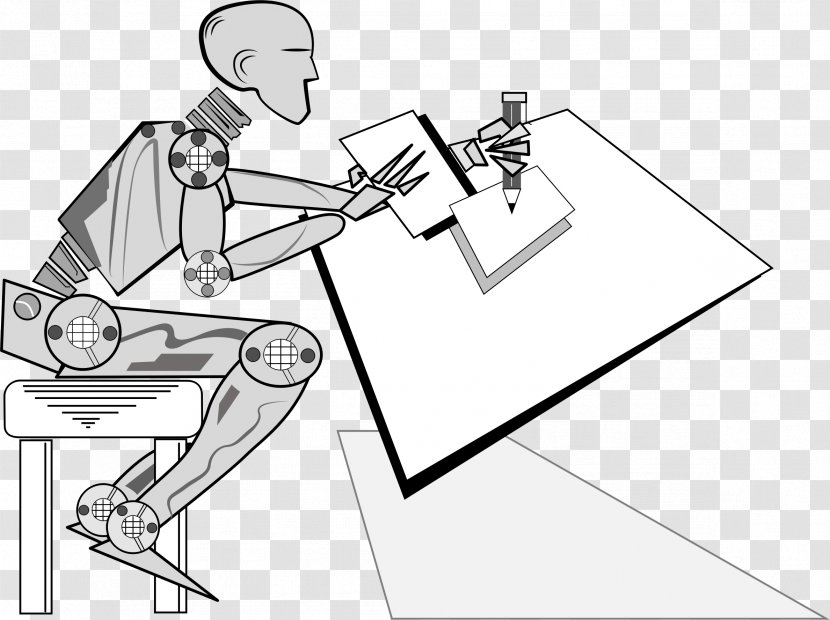 Humanoid Robot Drawing Clip Art - Human Behavior Transparent PNG