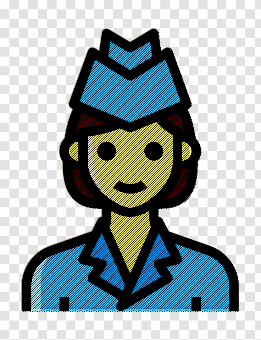 Stewardess Icon Air Hostess Icon Occupation Woman Icon Transparent PNG