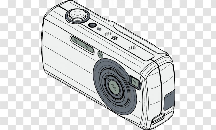 Digital Camera Photography Clip Art - Black And White - Pencil Hand-painted Transparent PNG