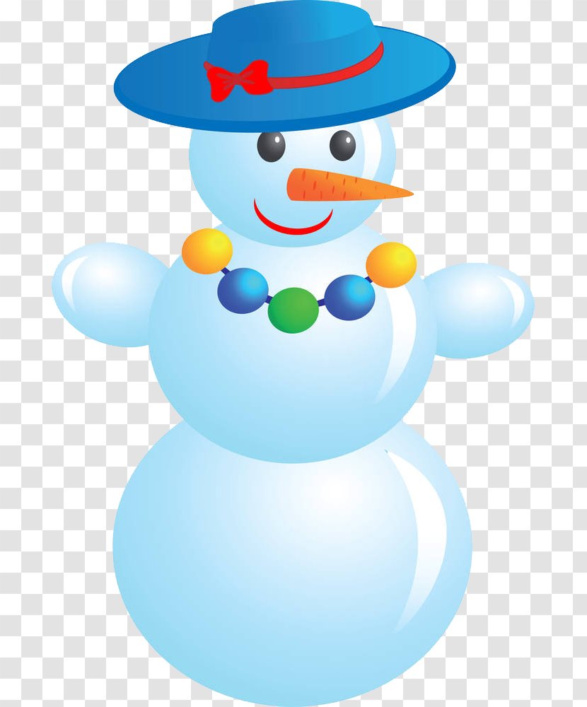 Royalty-free Clip Art - Stock Photography - A Snowman Wearing Blue Hat Transparent PNG