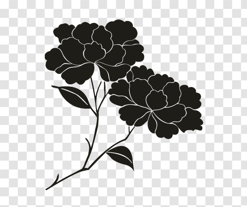 Petal Black Floral Design Pattern - M - Oakleaf Hydrangea Transparent PNG