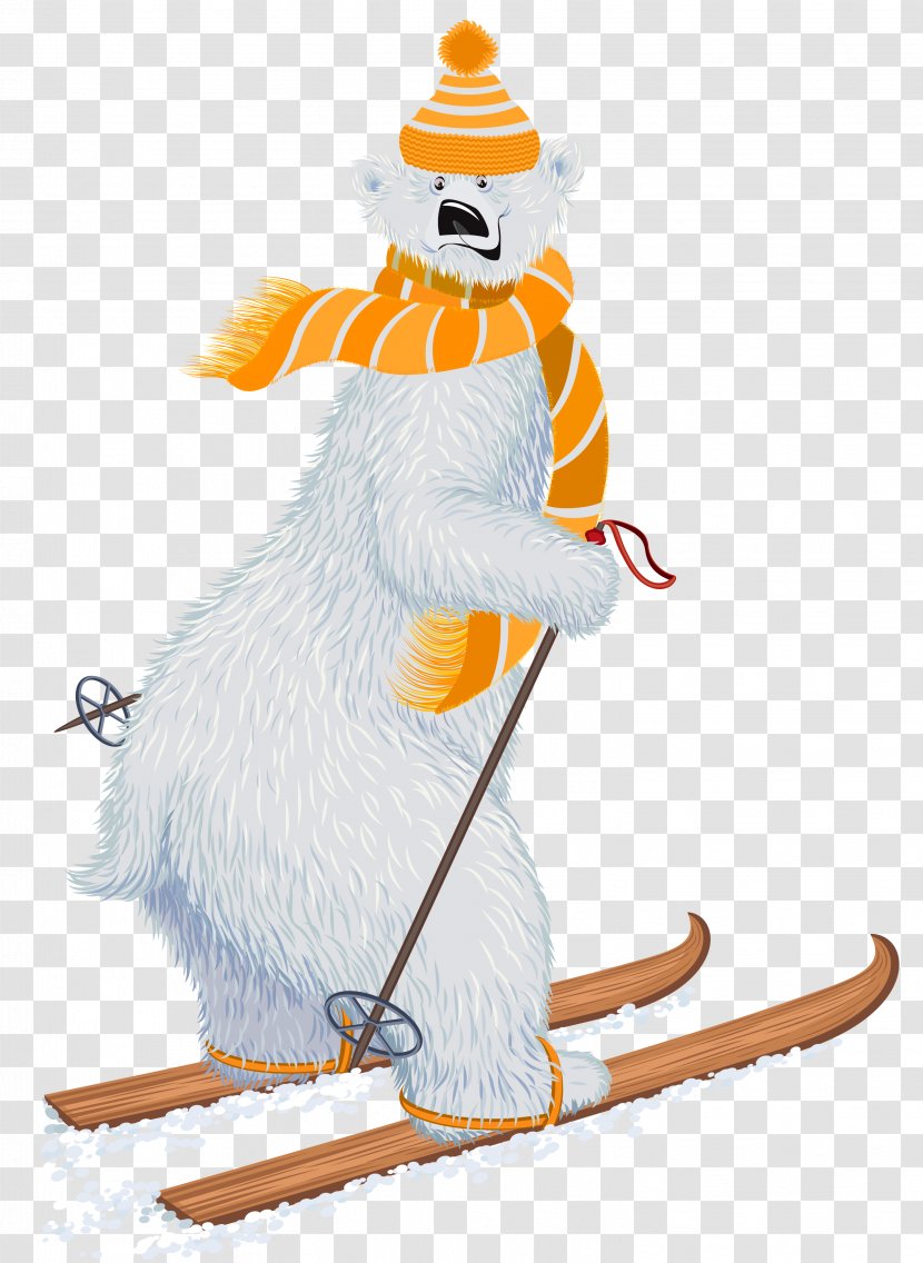 Polar Bear Skiing - Frame Transparent PNG