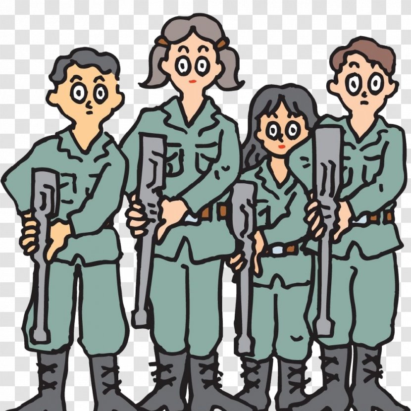 Comics Cartoon - Recreation - Hand-painted Soldiers Transparent PNG