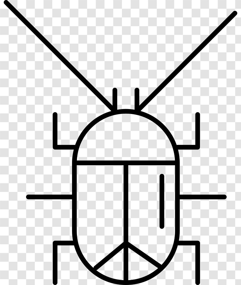 Cockroach - Line Art - White Transparent PNG