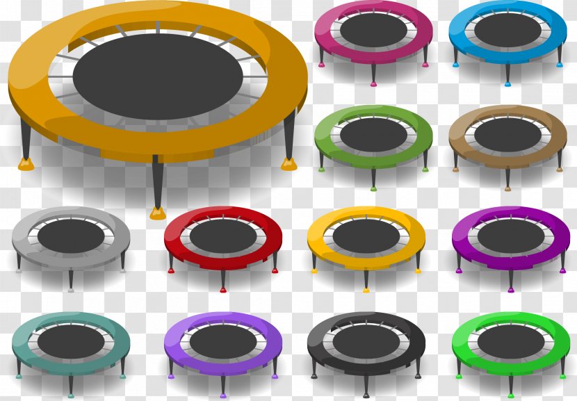 Trampoline Jumping Trampolining Icon - Flat Design - Vector Transparent PNG