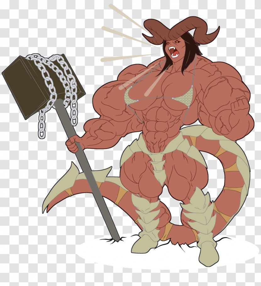 Demon Cartoon Muscle Animal - Fictional Character Transparent PNG