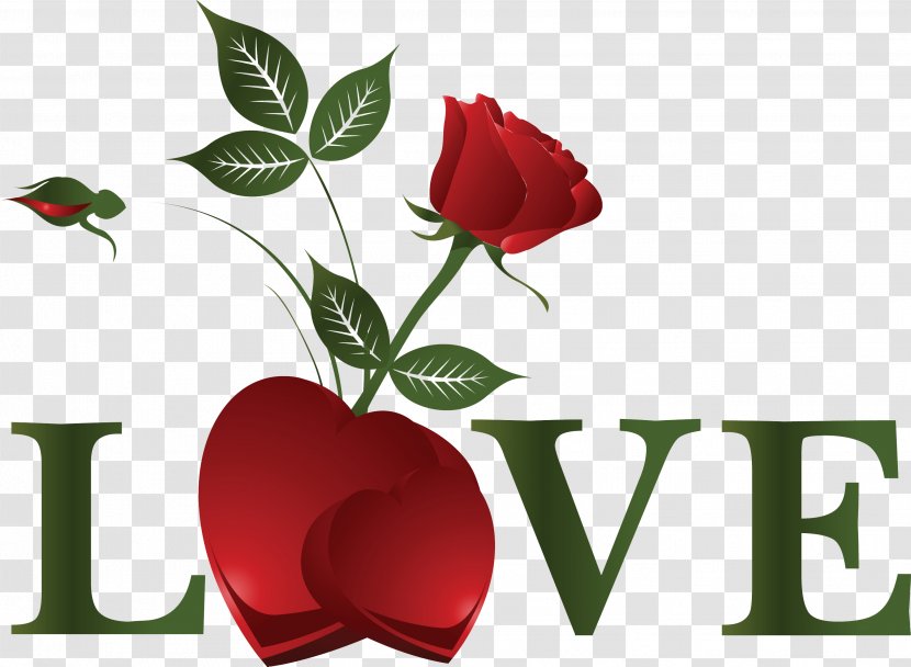 Valentine's Day Heart Desktop Wallpaper - Cut Flowers - LOVE Transparent PNG